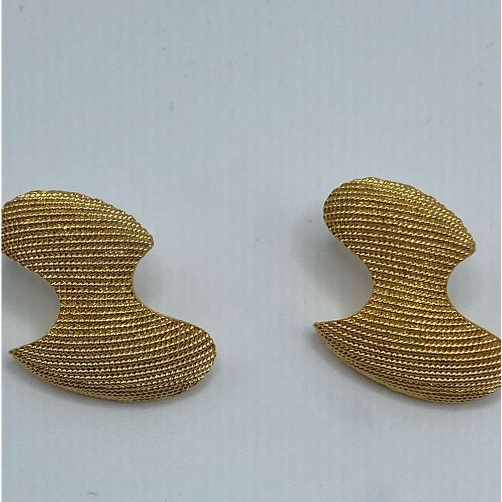 Park Lane Earrings Gold Tone Mesh Swirls
